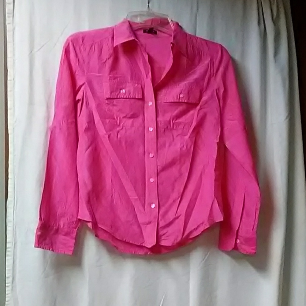 Button down fusia color shirt